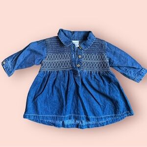 6-12M vintage* old navy denim shirt with embroidery